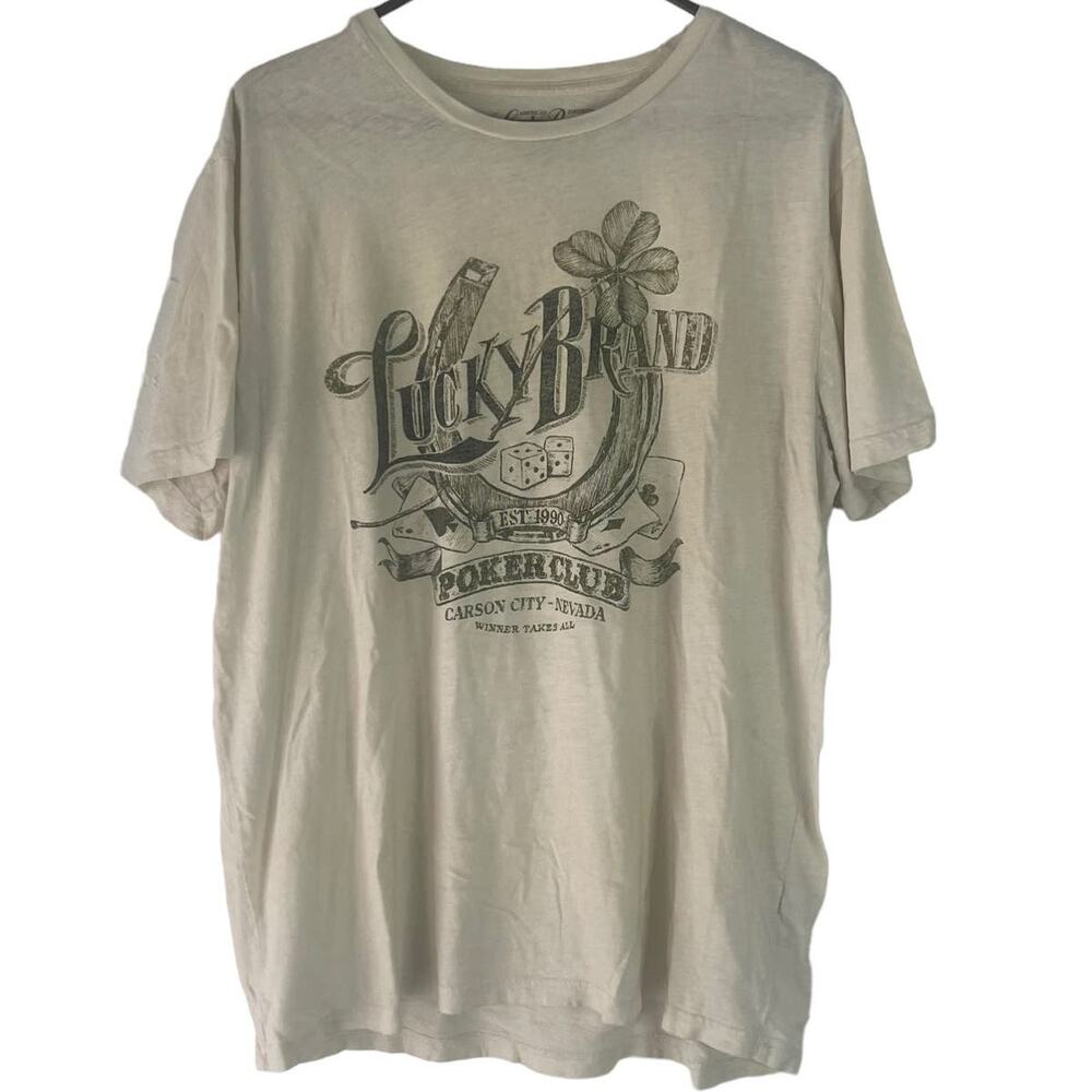 Lucky Brand Men's Size XL Lucky Poker Club Dice Short Sleeve T Shirt